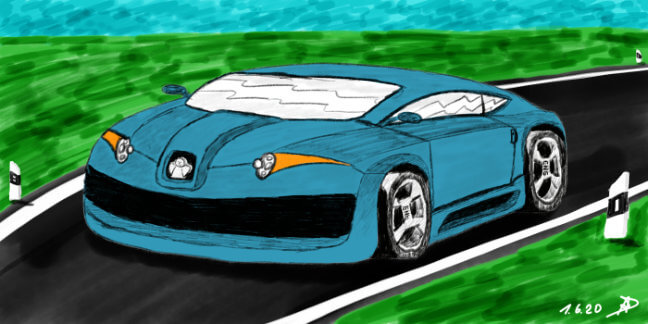 Car, digital painted