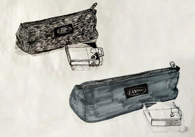 Pencil case, painted