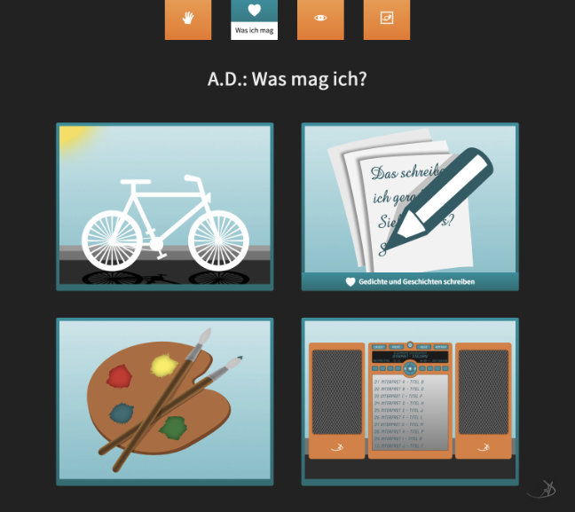 Portfolio-Seite im Symbol-Design